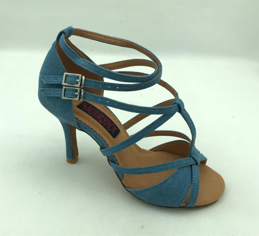 Zapatos de baile latino para mujer, y , zapatos de salón para bailar salsa, zapatos de tango en Jeans 6232J, zapatos de boda y