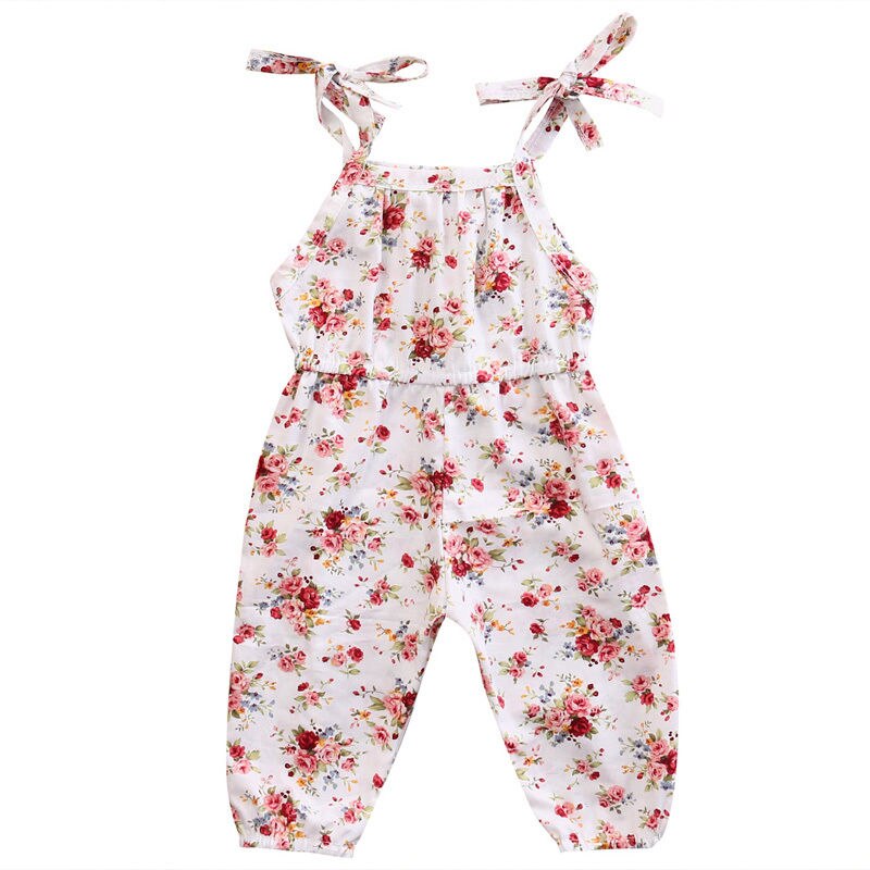 Pudcoco pige tøj spædbarn baby børn pige blomster romper jumpsuit legetøj soldragt tøj: Hvid / 12m