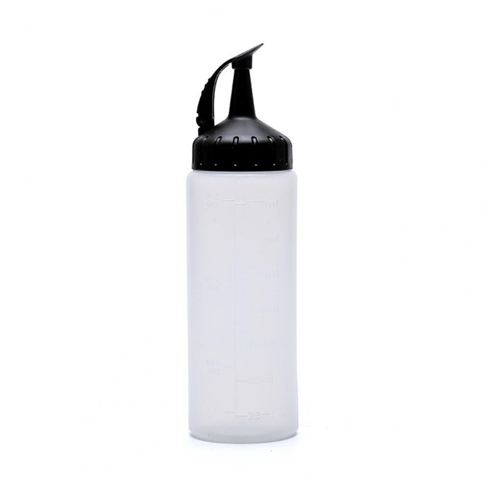175ML/350ML Squeeze Bottle Wide Mouth Easy to Clean Plastic Squirt Bottles with Cap Household Supplies: BlackS