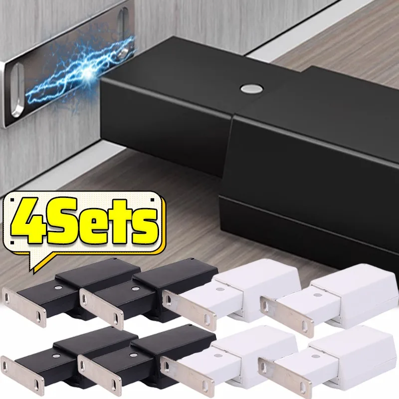 1/4set Magneet Kastdeur Uitsmijter Garderobe Vangsten Meubeldeur Stopt Zware Push Onzichtbare Lade Magneet Lock hardware