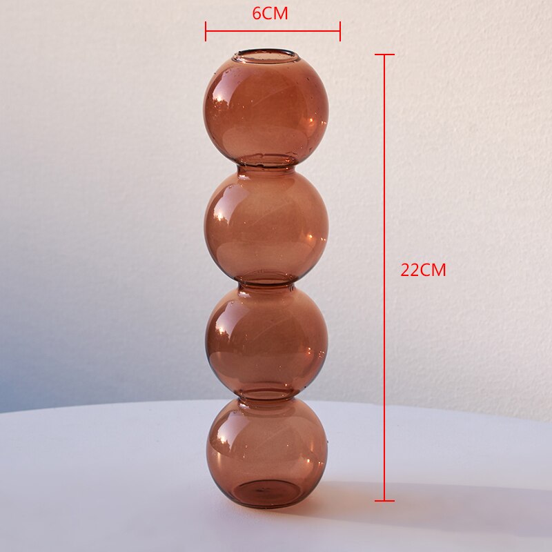 Pohjoismainen kodinsisustus olohuoneen sisustus terraario hydroponics lasimaljakot kodin sisustus kukkamaljakko pöytäsisustus moderni: Ruskea maljakko 22cm
