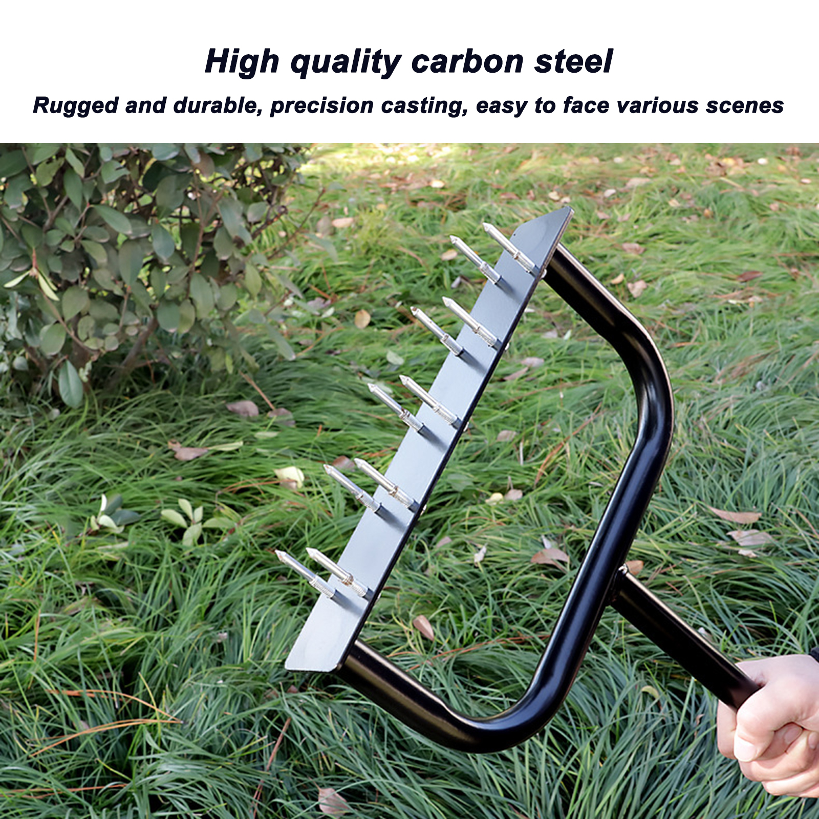 Multi Spike Lawn Aerator Soil Scarifier Walensee Lawn Manual Grass Dethatching Turf Plug Gardening Durable Cleaning Tool