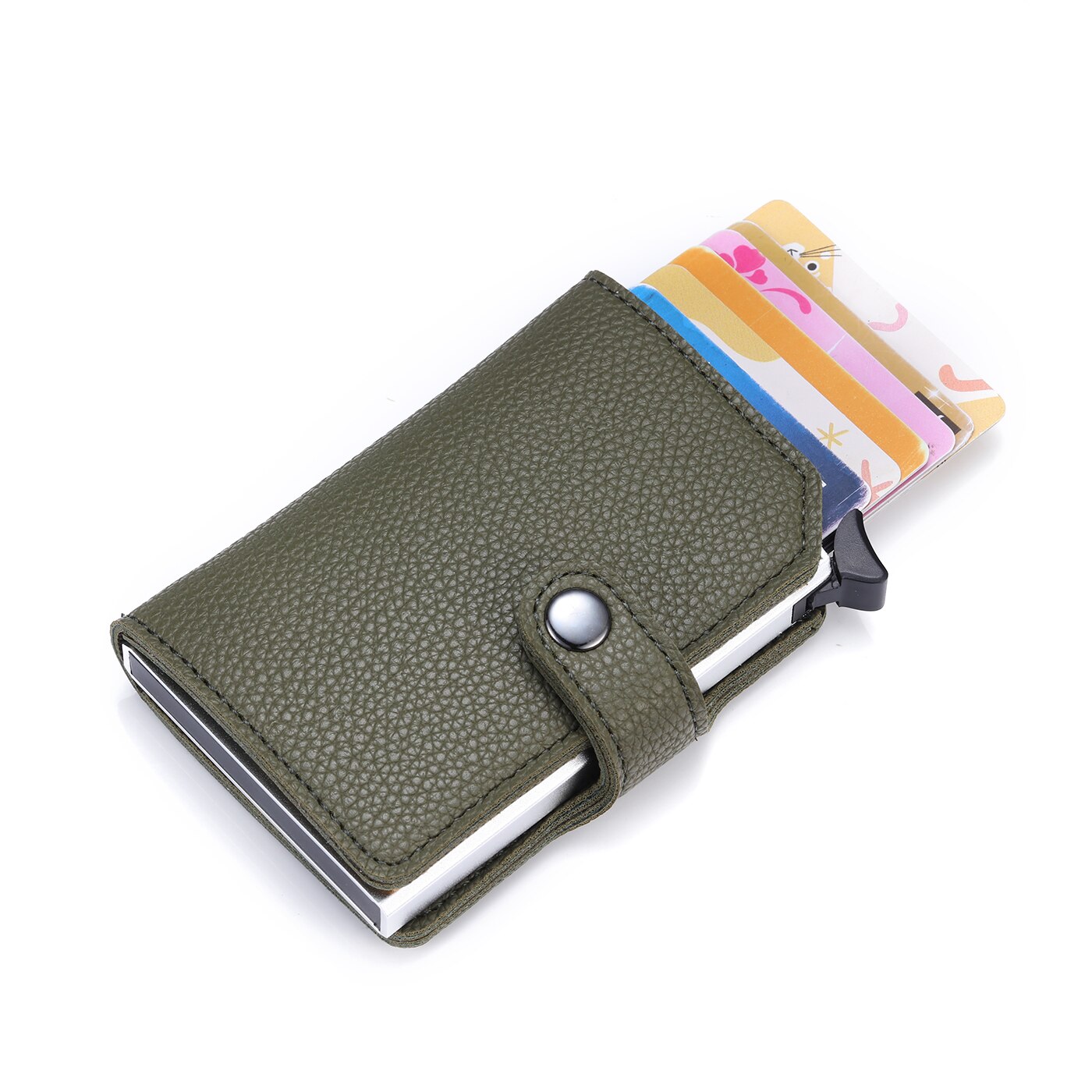 Zovyvol Rfid Anti-Diefstal Metalen Aluminium Portemonnee Minimalistische Bank Kaarthouder Mini Mannen En Vrouwen Zwarte Business Credit Card case: X-56 Green