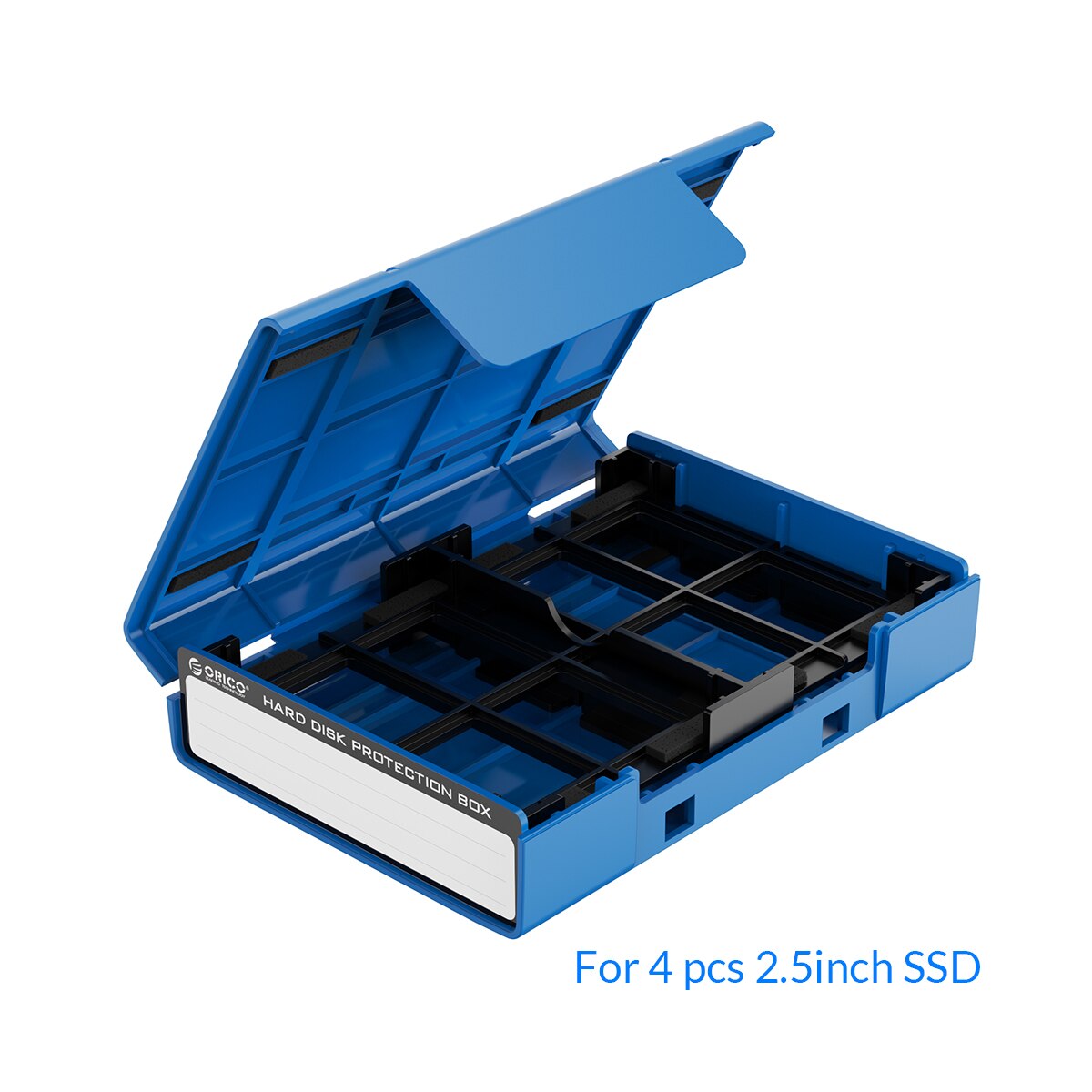 ORICO-caja de protección para disco duro M.2 de 2,5 pulgadas, caja de almacenamiento con etiqueta para SSD HDD de 2,5 &quot;y 3,5&quot; a prueba de golpes y polvo: 2.5 inch box Blue