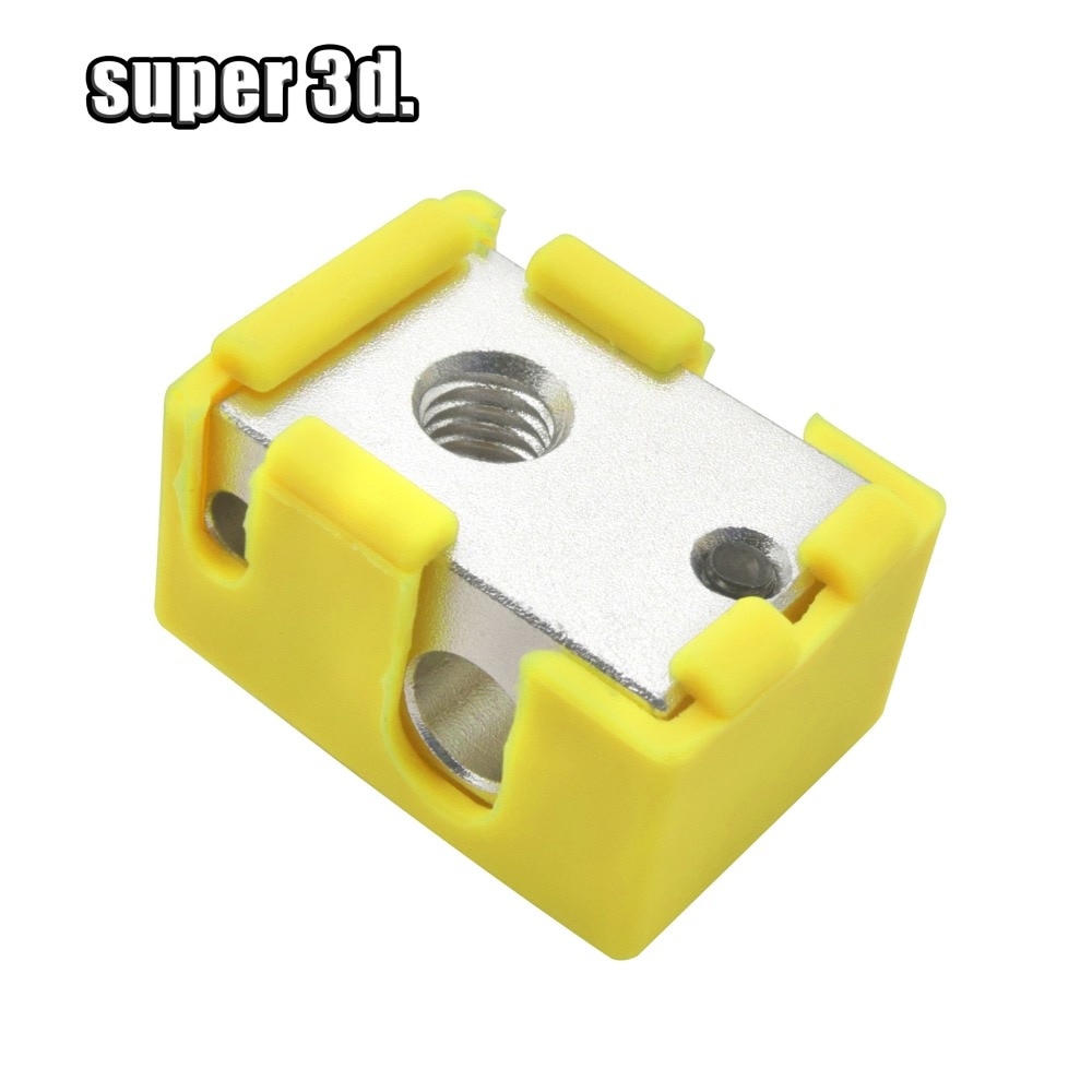 1 PC V6 Silicone Sock 3D printer Support PT100 +heating block set 1.75&3.0mm Heated Block Bowden Direct Extr for 3D Printer