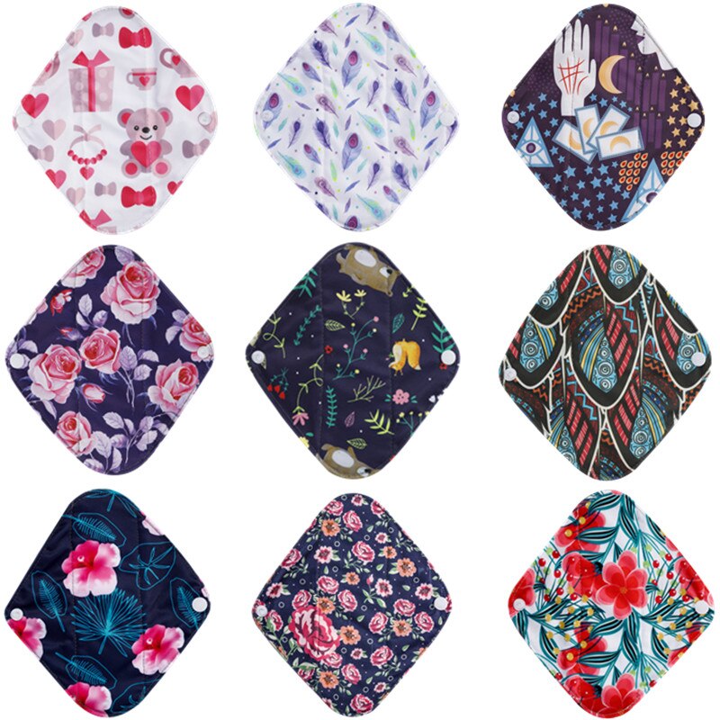 [simfamily] 10Pcs Reusable Pads Bamboo Charcoal Pads Sanitary Pads Washable Panty Liner Mama Maternity Menstrual Cotton Dads