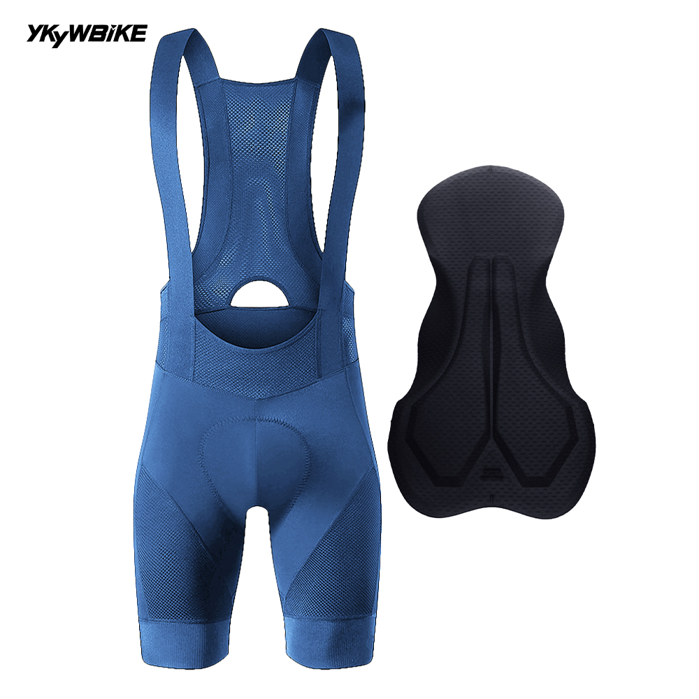 YKYWBIKE Men's Cycling Bib Shorts Road Bike Bibs Bicycle Tights Cycling MTB Bib Pants with 6 Hours Padded Belgium Padding: S / Khaki