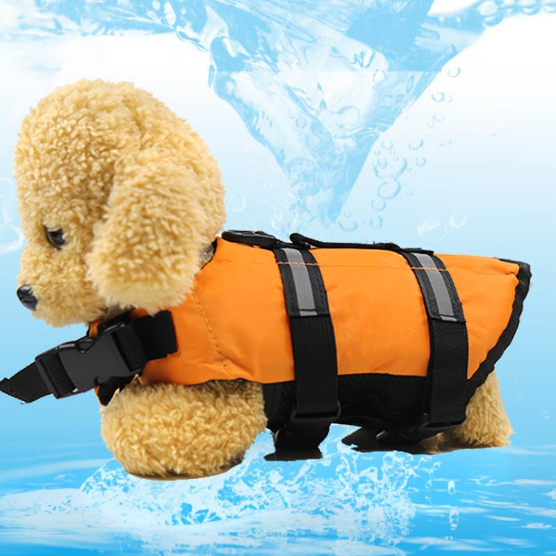 Dog Life Vest Summer Reflective Pet Life Jacket Dog Safety Clothes Dogs Pet Safety Swimming Suit Pet Products: orange / M