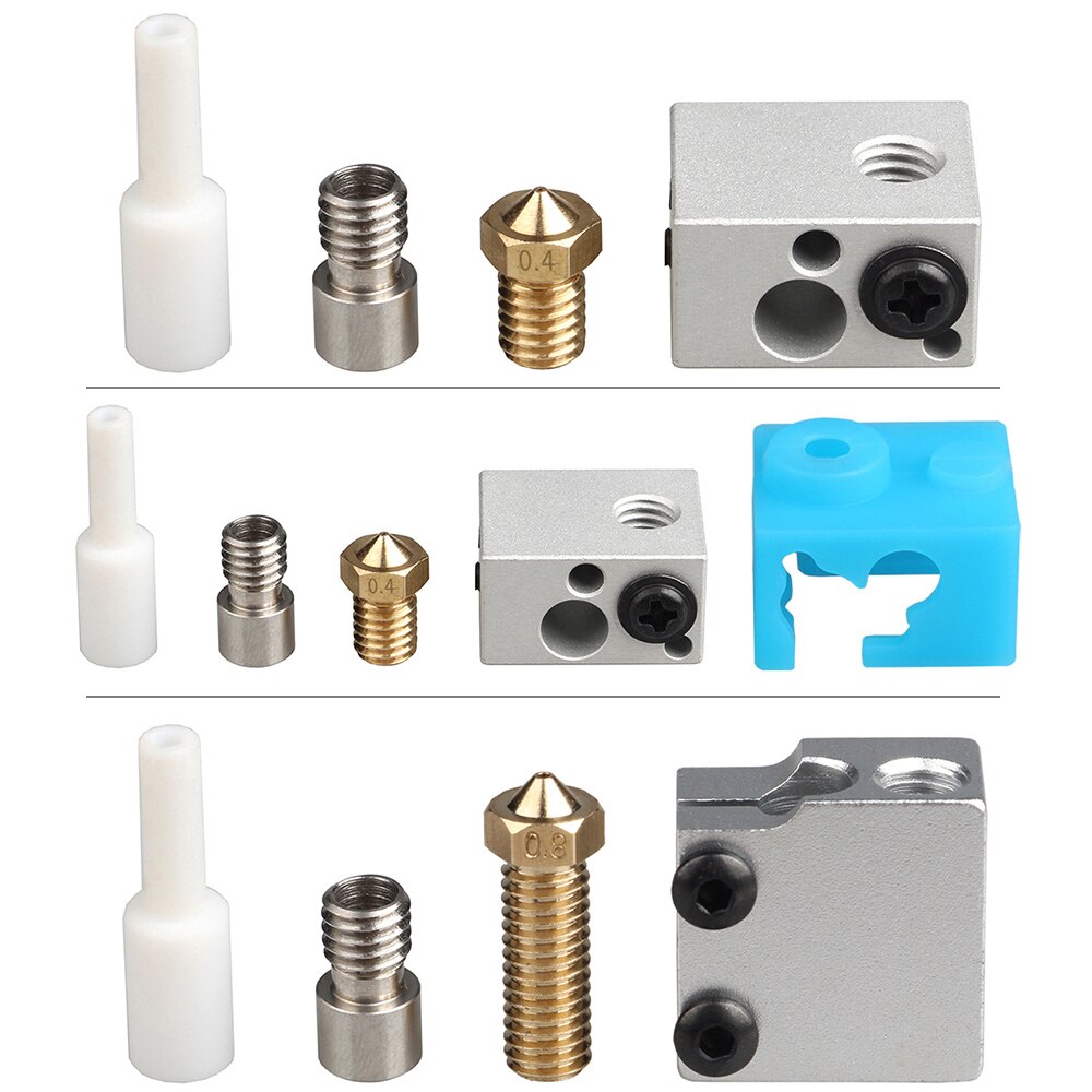 LERDG 2IN1-V2 Hotend Module Volcano Heating Block with Silicone sock Throat NV6 Nozzle Kit 0.2-1.0/1.75mm 3D Printer Accessories