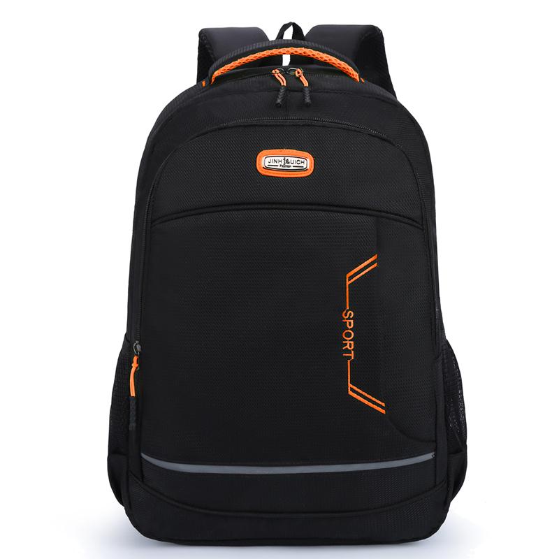 Men Backpack Oxford Shoulder Bag Waterproof School Bag For Teenage Boys Large Capacity Travel Rucksack Mochilas Hombre: Orange