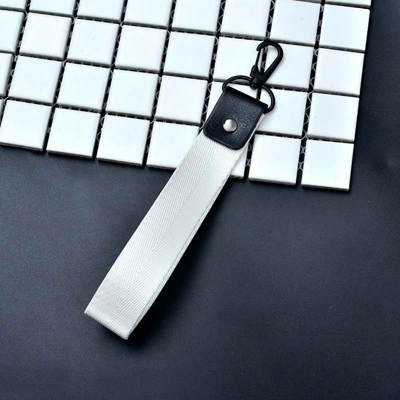 Telefoonband 8 kleuren korte lanyard voor sleutels usb-stick id-kaart mobiele telefoon universele klassieke polyester lanyards touw handband: Wit