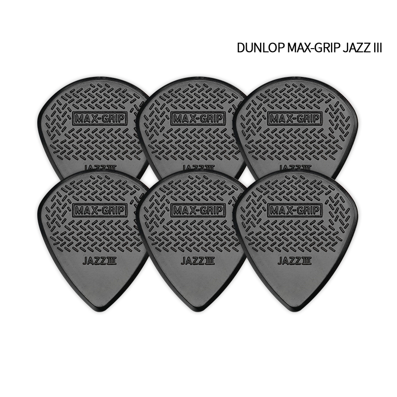Choix de Dunlop. 471R3 MAX-GRIP JAZZ 3 médiators de guitare acoustique/électrique antidérapants/résistants à l'usure en nylon. 1,38 mm d'épaisseur.: Violet