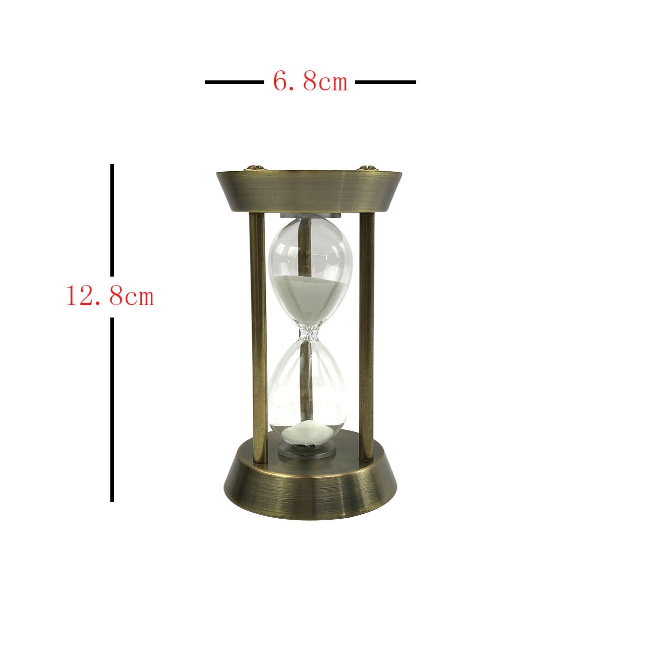 Home Decor Item Metal Hourglass Gold Sand Timer glass Best: 12cm-5min mini