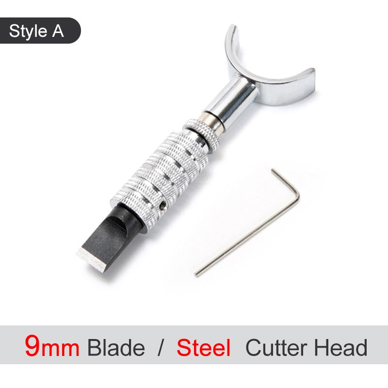 Leather Handwork Tool Rotary Swivel Knife Nicking Tool Ceramic Knife Head Perfect for Manual Leather with Extra Angle & Blades: Style A 9mm Steel