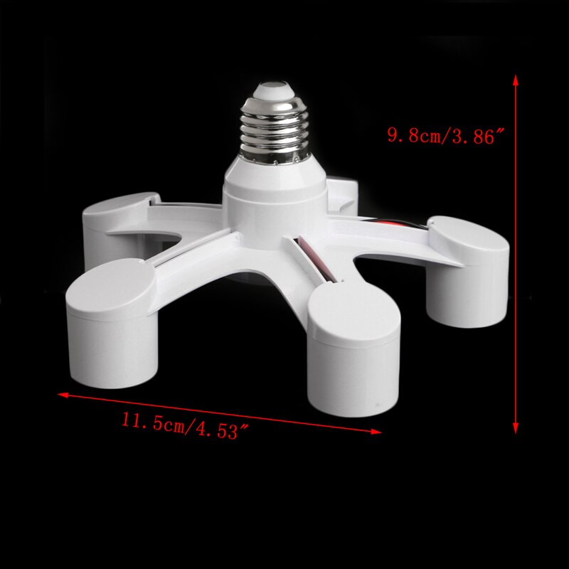 5 In 1 E27 Om E27 Base Socket Splitter LED Light Bulb Lamp Adapter Houder