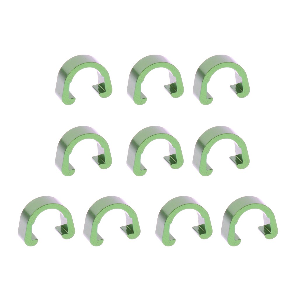 10Pcs Aluminium Bike Bicycle Brake Cable C Clip Buckle Housing Hose Guide C-: Green