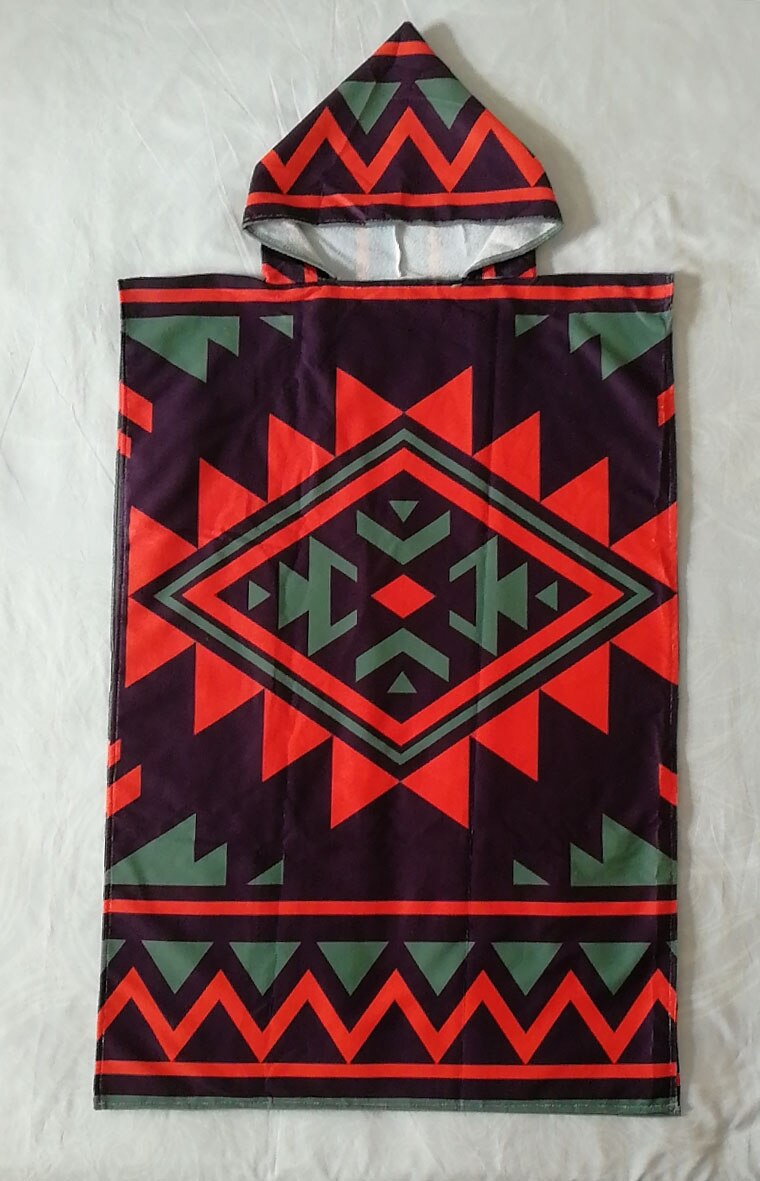 , triángulos geométricos aztecas, zigzag, diamantes, copos de nieve, Poncho grande para adulto, capucha, piscina, baño, toalla de playa