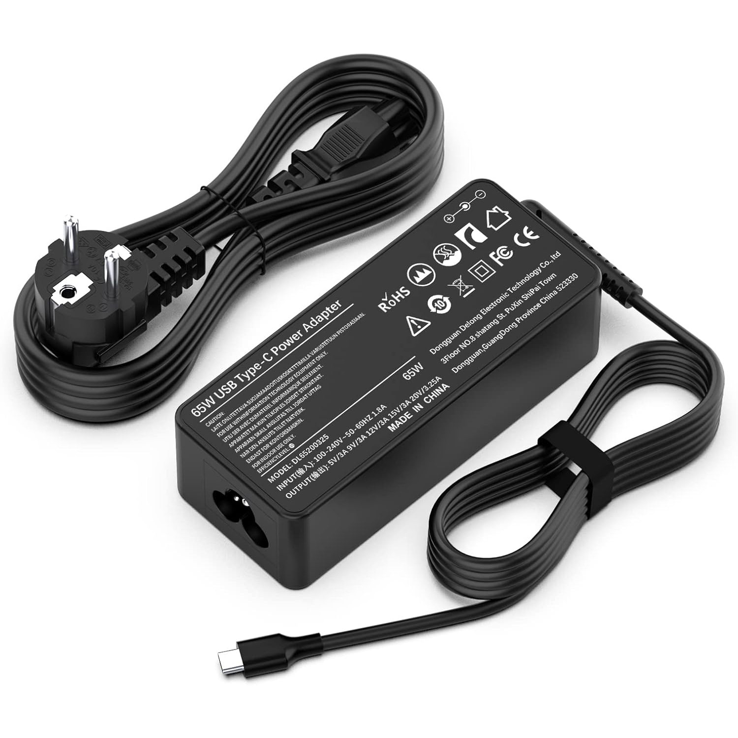 65W Type C 20V 3.25A USB C Laptop Power Adapter AC Charger For Lenovo Thinkpad X1 Carbon Yoga X270 X280 T580 P51 P52s E480 E470