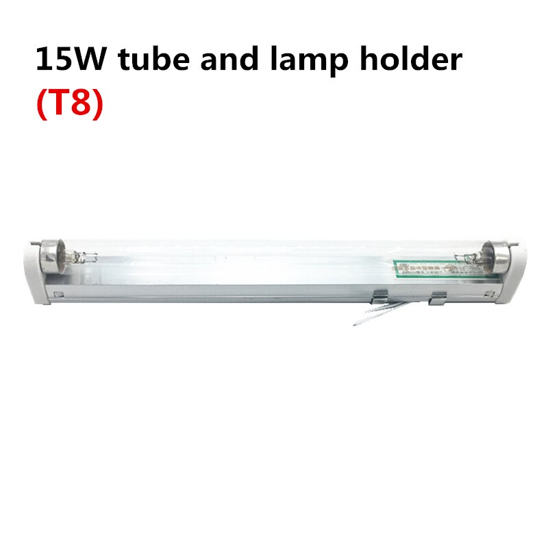 T8 Ultraviolet Lamps 220V Domestic Germicidal Lamp 10W 15W Household Disinfection UV Lamp UVC Quartz Sterilization Light Ozone: 15W Tube and Holder / No Ozone