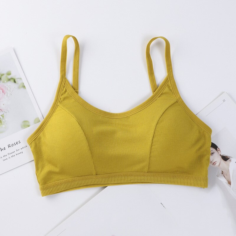 Cotton Sport Bra Underwear Women Solid Fitness Lingerie Streetwear Bralette Tube Top Seamless Yoga Crop Top Vest for Female: YG947YW