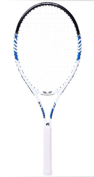 Raqueta De Tenis De aleación De aluminio y carbono, raqueta De entrenamiento Unisex De raqueta De Tenis con bolsa De agarre libre: Blue