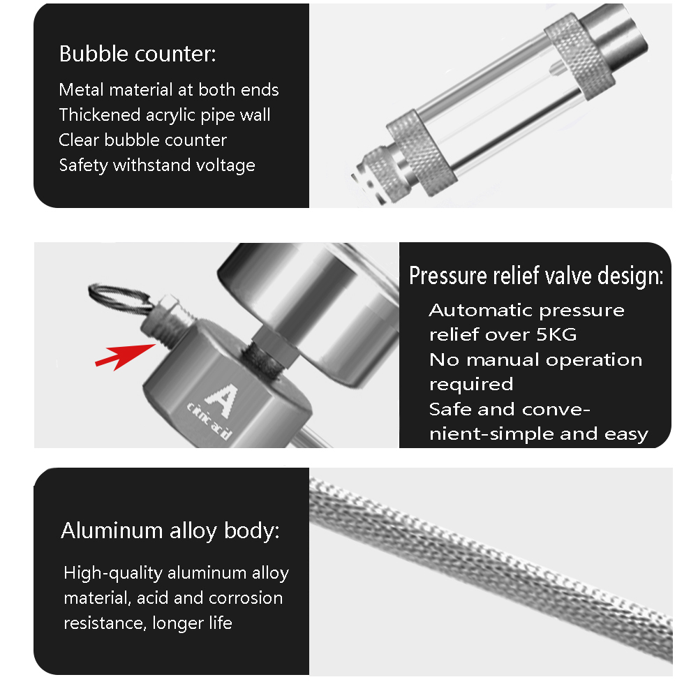 Zrdr Aquarium Diy CO2 Generator Systeem Kit CO2 Generator, Bubble Counter Diffuser Met Magneetventiel, voor/Aquatische Plantengroei