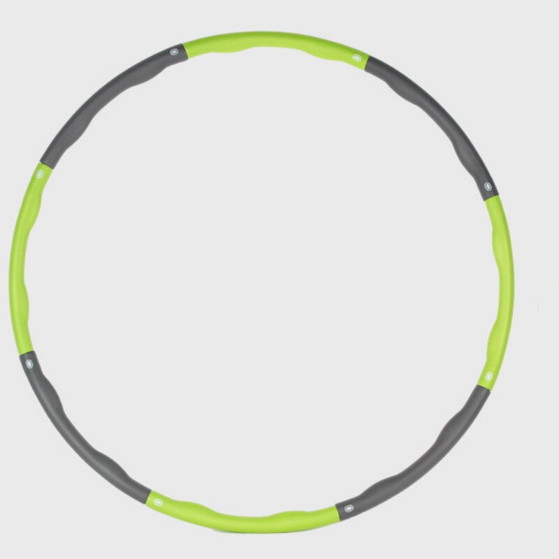 8 Knots Fitness Sport Hoop Yoga Waist Exercise Slimming Sport Hoop Removable Plastic Foam Hoop Massage Loop Fitness Equipment: Green