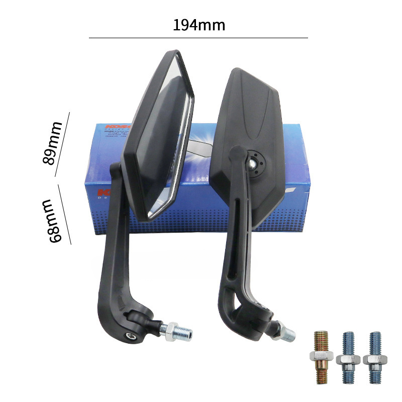Espelho retrovisor reverso para motocicleta, parafuso 8/10mm, adequado para a maioria dos modelos, lentes ultra brancas, transparentes e azuis, antirreflexo