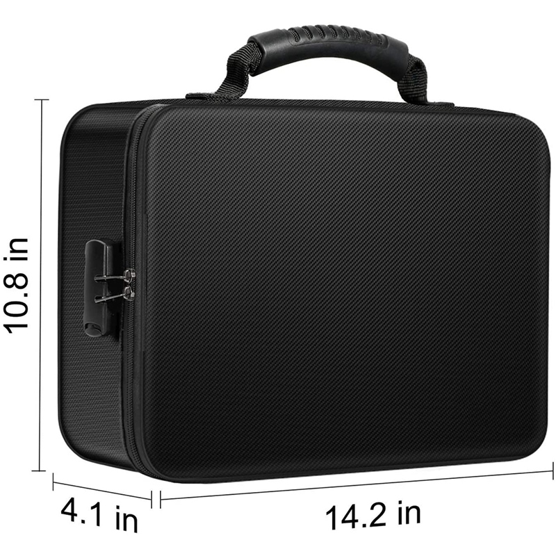 Organizer Bag Fireproof Document Bag with Lock Portable Filing Storage Box Holder for Document File Passport Certificate