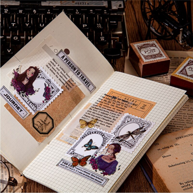 Old Post Office Series Antique stamps Collection Wooden Rubber Stamp Set Diy Scrapbooking Cards Decoration Embossing
