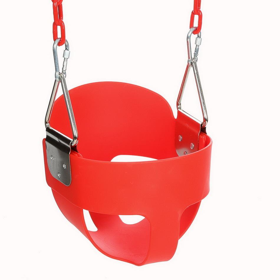 Indoor Outdoor kinderen Schommel Veilig Gezonde Swing Voor Kinderen Speelgoed voor Kinderen Baby Low Back PE Plastic Mand Fun crazy Games L: Red