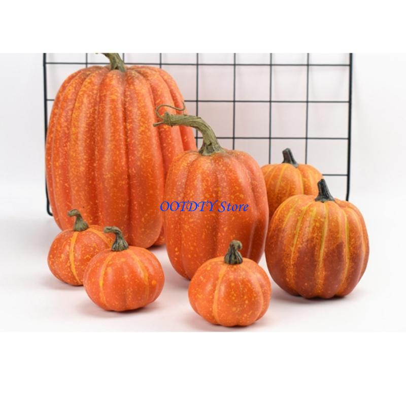 367A Halloween Fall Harvest Festival Conjunto decoração para casa com 7 abóboras espuma