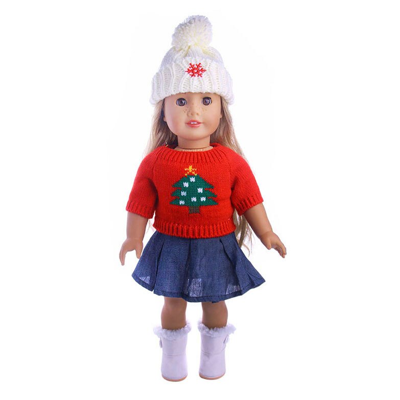 4 unids/set muñeca ropa chaleco camiseta falda Leggings para 18 pulgadas americano y 43 Cm muñeca nacida para generación Navidad bebé niña juguete