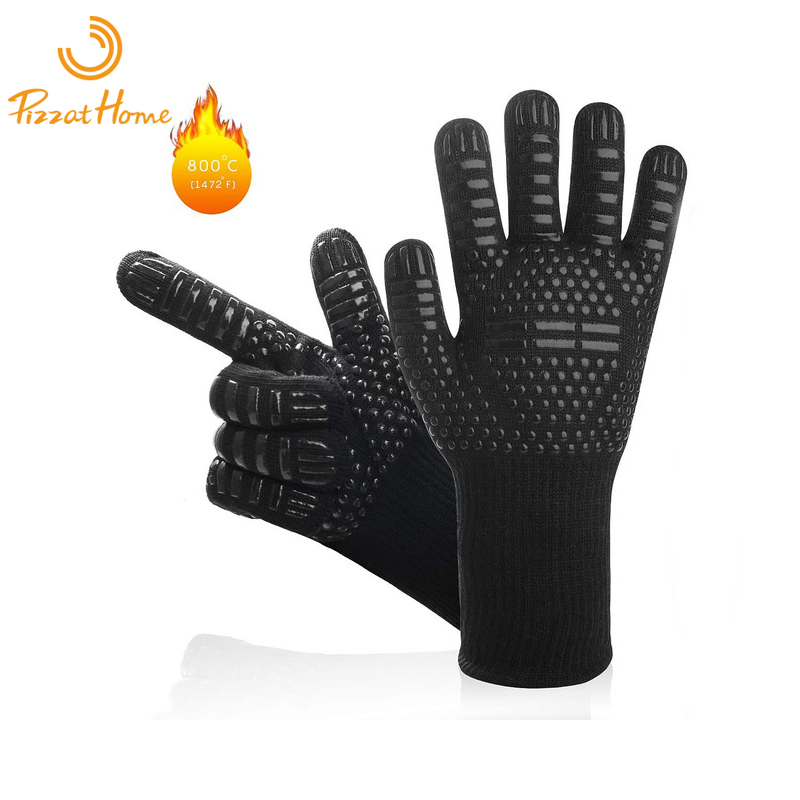 PizzAtHome Grill Wärmedämmung Handschuhe Hohe Temperatur Widerstand 800 ℃ Handschuh Backen Grill Mikrowelle Handschuhe