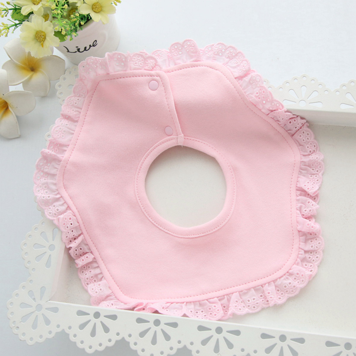 Baby Lätzchen Spuck Lätzchen & Spuck Tücher Baumwolle Spitze Bogen Baby Mädchen Reizende Nette Infant Speichel Handtücher Kinder Fütterung Speichel handtuch Babetes