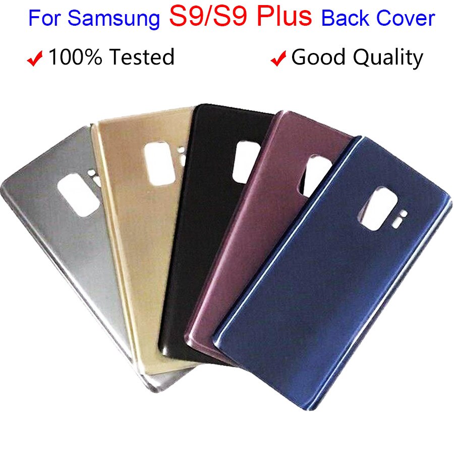 For SAMSUNG Galaxy S9 Plus S9+ G965 SM-G965F S9 G960 SM-960F Glass Back Battery Housing Repair Cover Rear Door Case Replacement