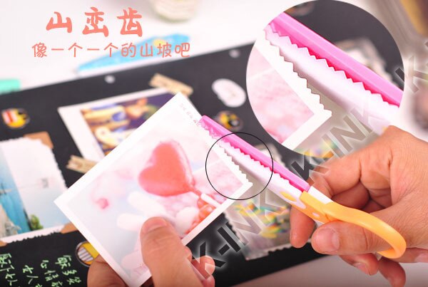 6 in 1 verschillende vormige schaar voor scrapbooking, papier snijden plakboek schaar voor kinderen DIY gereedschap
