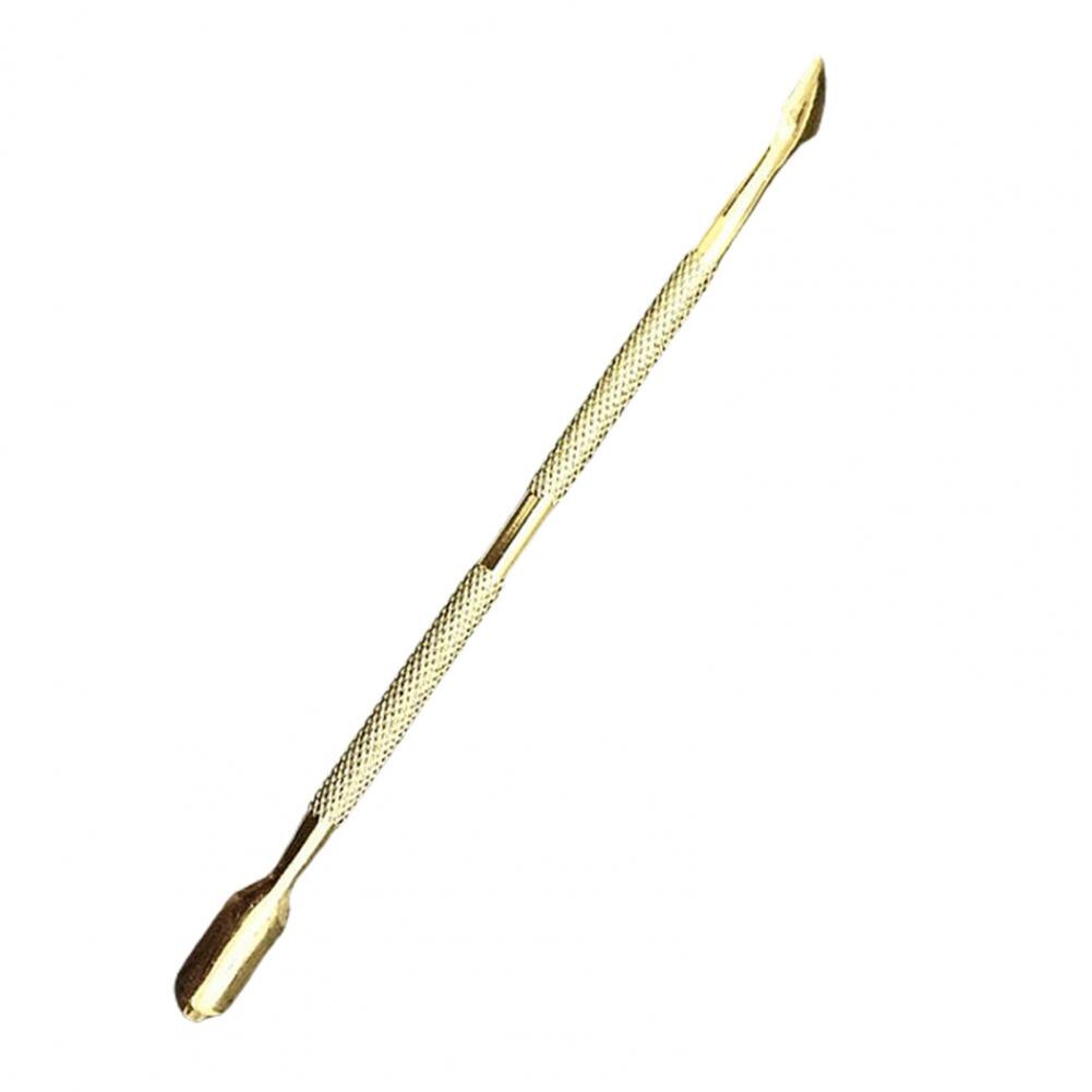 Cuticle Pusher Double Head Remove Dead Skin Nail Cuticle Remover Stainless Steel Nail Polish Remover Tool for Manicure: Golden