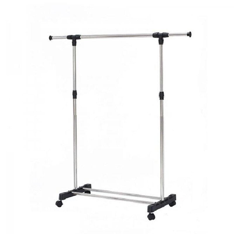 Rvs Verstelbare Vloer Hangers Kapstok Vloer Hanger Opslag Garderobe Kleding Droogrekken Met Schoenenrek: 01