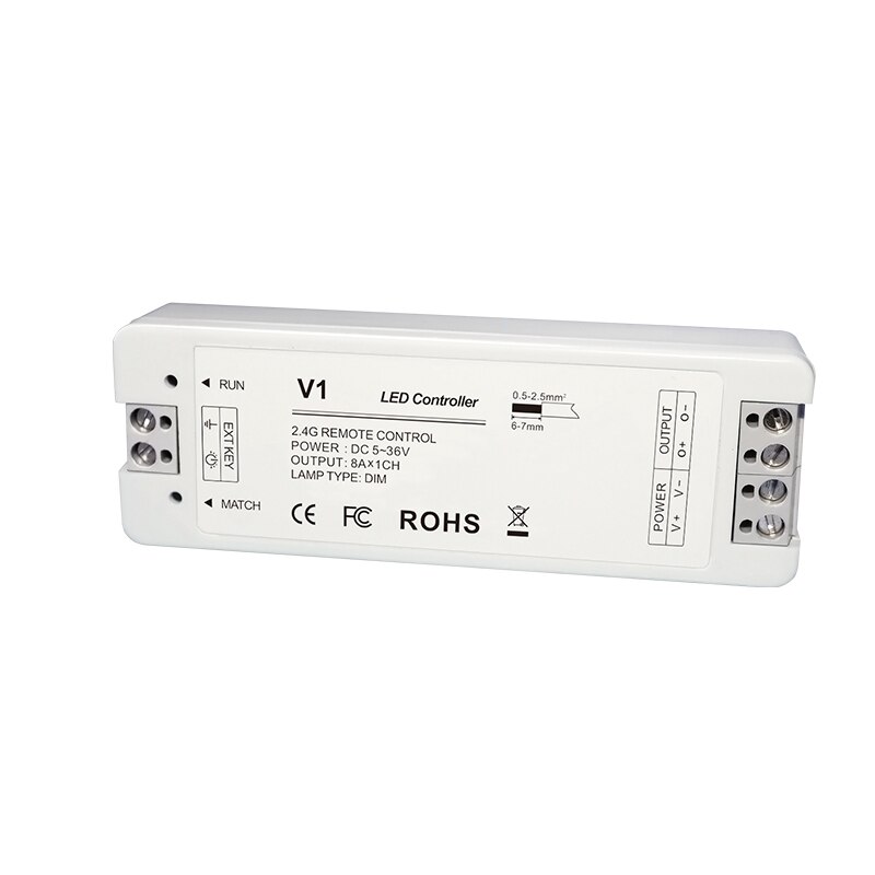 Tira dimmer led 230v 110v painel de toque, 4 zona wi-fi 2.4g rf remoto 12v único controle de tira colorida 8a, receptor sem fio