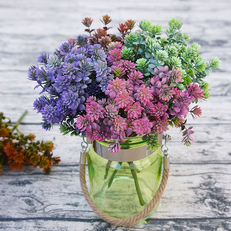 28 Hoofden Succulent Greens Boeket Flores Plastic Kunstmatige Bladeren Decoratie Nep Planten Tuin Room Decor
