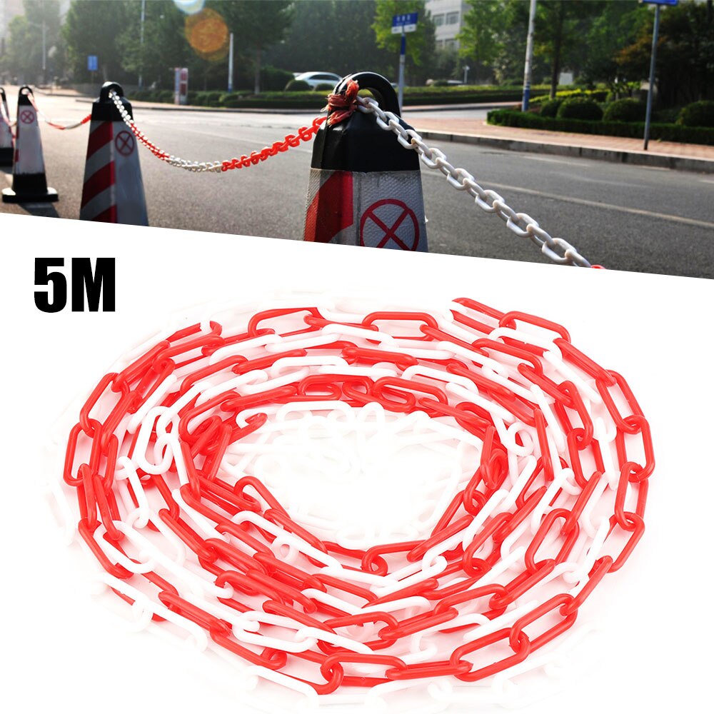 6mm Plastic Chain Red And White Guardrail Warning Post Yellow Black Isolation Safety Protection 8mm Traffic Cone Chain