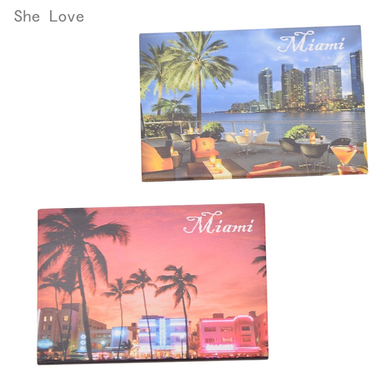 Chzimade Miami 3D Magneet Koelkast Sticker Reizen Souvenir Decoratie