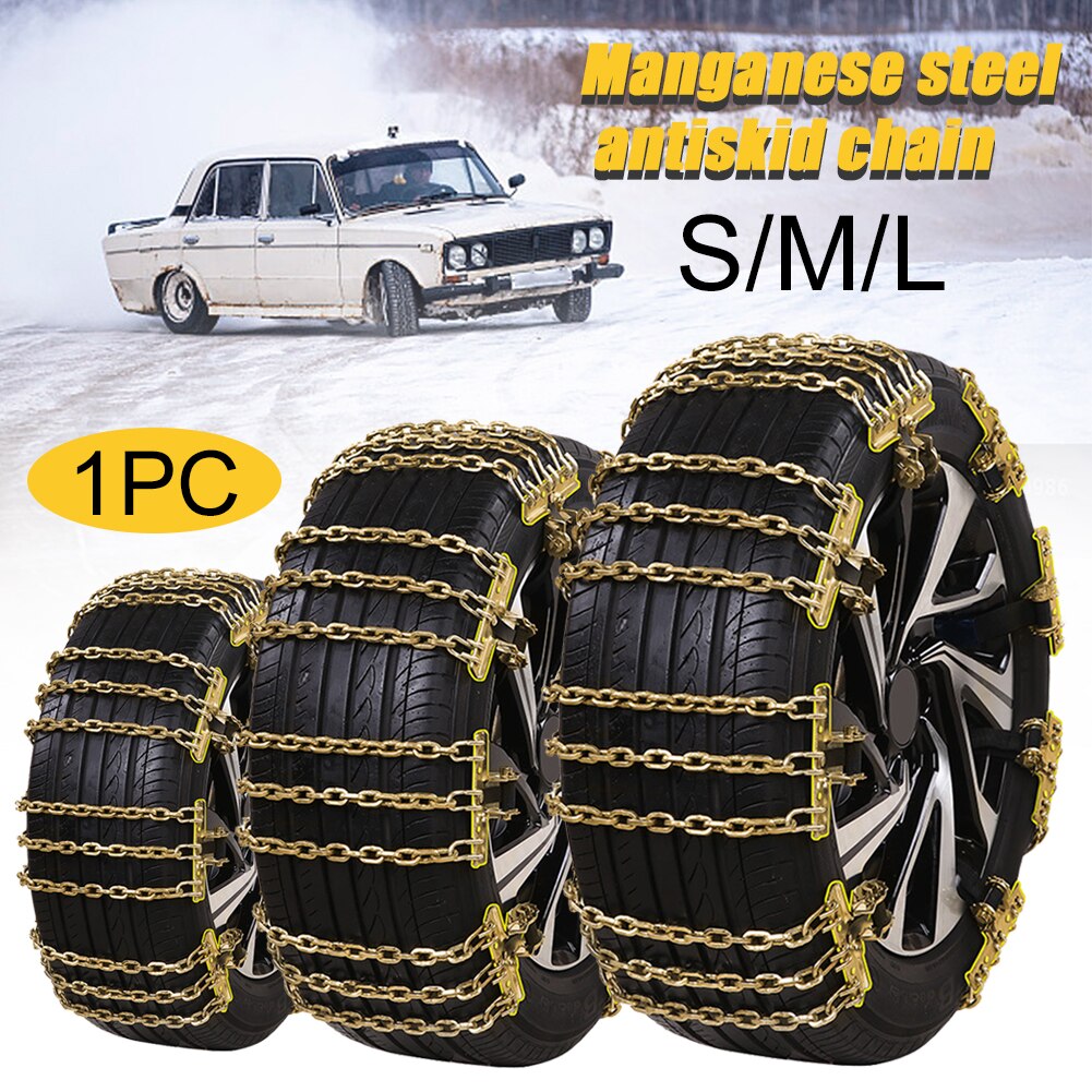 Slitestyrke hurtigutløsynge nød vinter lastebil justerbar snø kjede sikkerhet 3 tau mangan stål bildekk antiskli