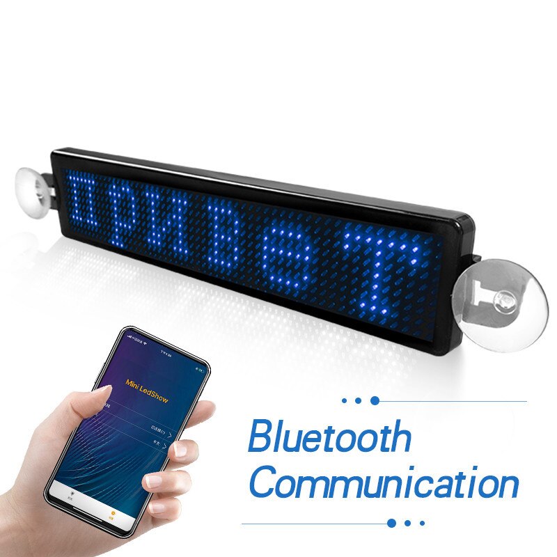 12v LED signage Bluetooth programmable LED display wireless graffiti text 12 * 72 matrix information flat display scrolling text: Blue