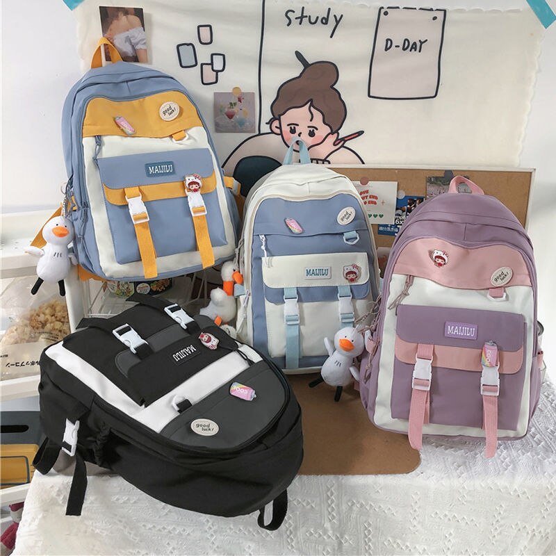 Schultaschen für Teenager-mädchen, schülerinnen-Rucksack für sterben hoch Schule, damen-schultasche Ich bin Patchwork-stil, lässig , 2022