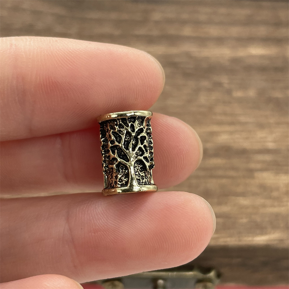 Cuentas de runas vikingas para hacer joyas, trenzas para el cabello, manualidades para Barba, espaciador de Metal Diy, accesorios de cuentas con agujero grande, aptos para pulsera