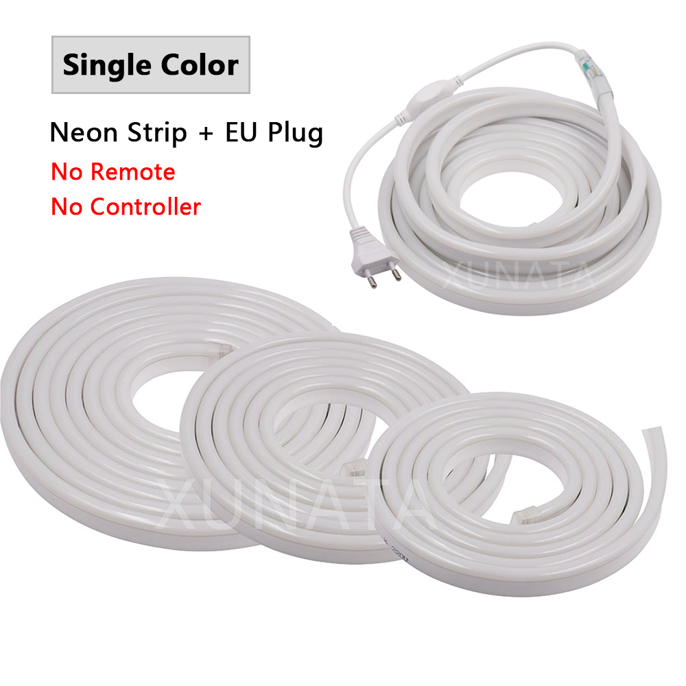 Enseigne au néon étanche avec télécommande, bande lumineuse flexible, ULau néon, SMD 220, 5050, RVB, 80LED/m, 2835 LED/m, 120 V