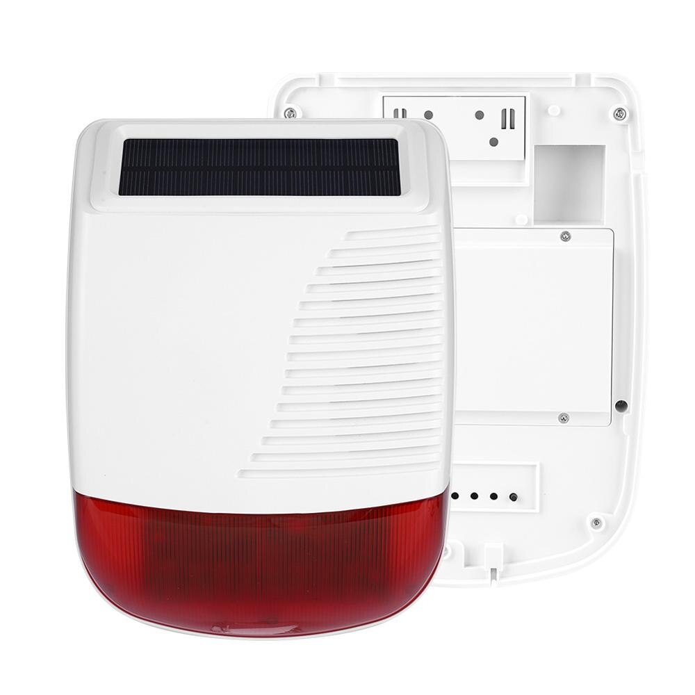 Alarma de sirena de sonido Solar para exterior, luz de energía Solar impermeable, inalámbrica, de 433MHz, para sistema de alarma GSM a brazo/alarma de emergencia/desarmar