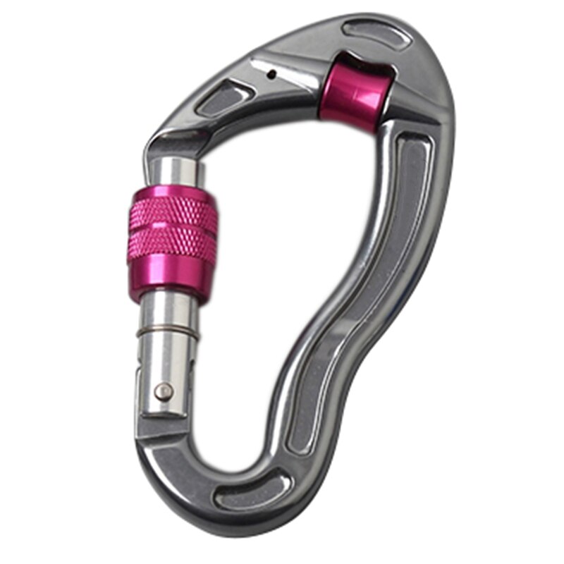 Outdoor Mountaineering Main Lock Buckle Rock Climbing Buckle Wear Rope Pulley Rescue Fire Main Lock: Red